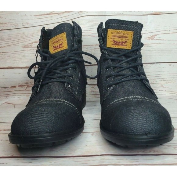 Men Black Levis Strauss & Co Comfort Denim Boots Style 51837501A Size 12 - Picture 6 of 12